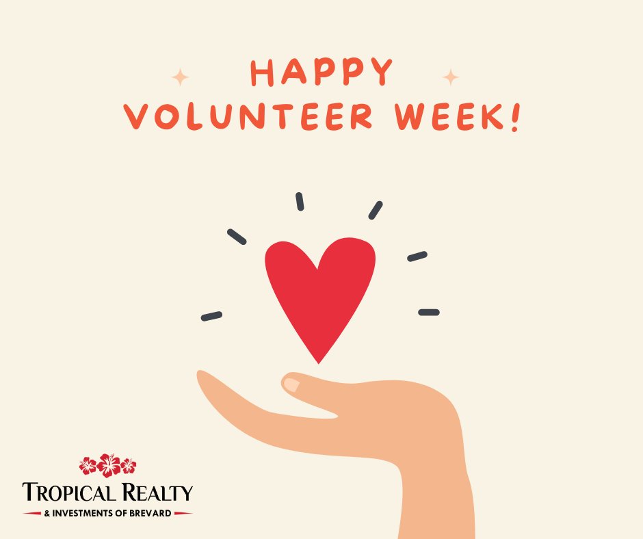Celebrating National Volunteer Week! 🌟🤝
At Tropical Realty, we want to say THANK YOU to all the volunteers who selflessly give their time, energy, and heart to create a better world for us all. 🌍💙 

#NationalVolunteerWeek #GiveBack #RealEstateWithHeart #TropicalRealty