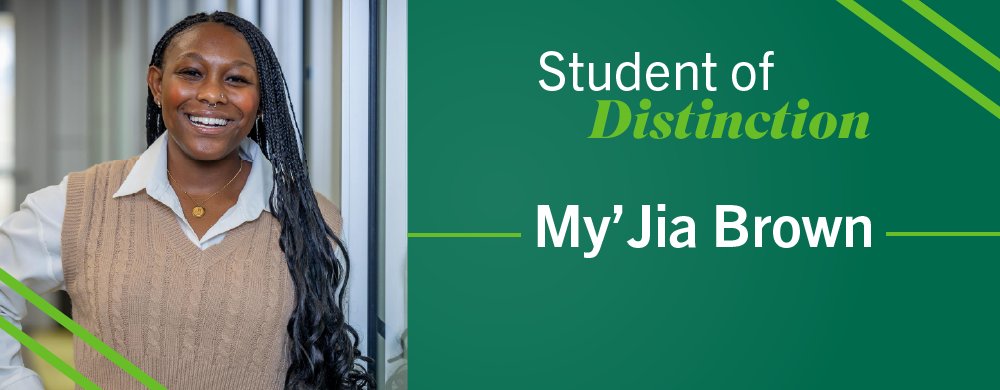 Congratulations, My'Jia Brown, for being named one of the Students of Distinction in Spring 2024. Read more here: csuohio.edu/news/student-d…