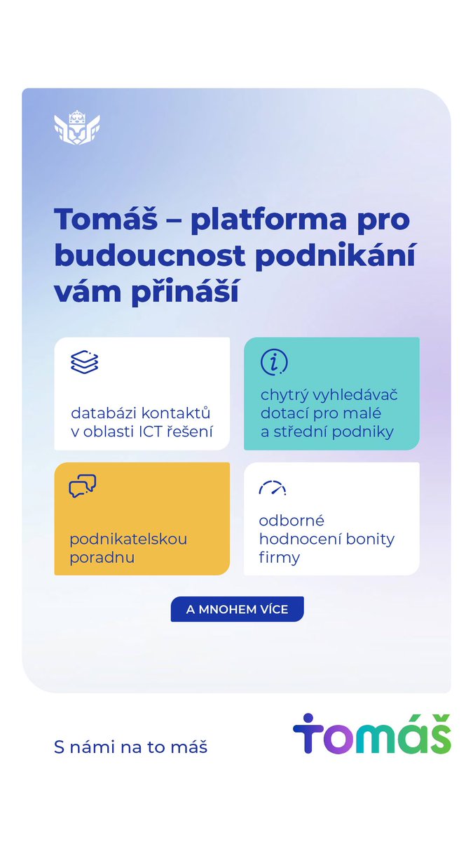 Hospodářská komora spouští platformu plnou praktických nástrojů pro podnikatele. Podívejte se na to-mas.cz

#platformatomas #hospodarskakomora