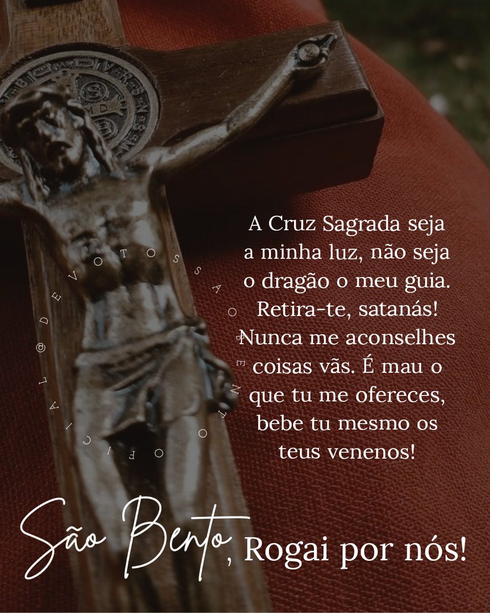 DevotosSaoBento's tweet photo. ♱A Cruz Sagrada seja a minha luz! ♱ 🙏❤️ https://t.co/eBEUd2GnZB