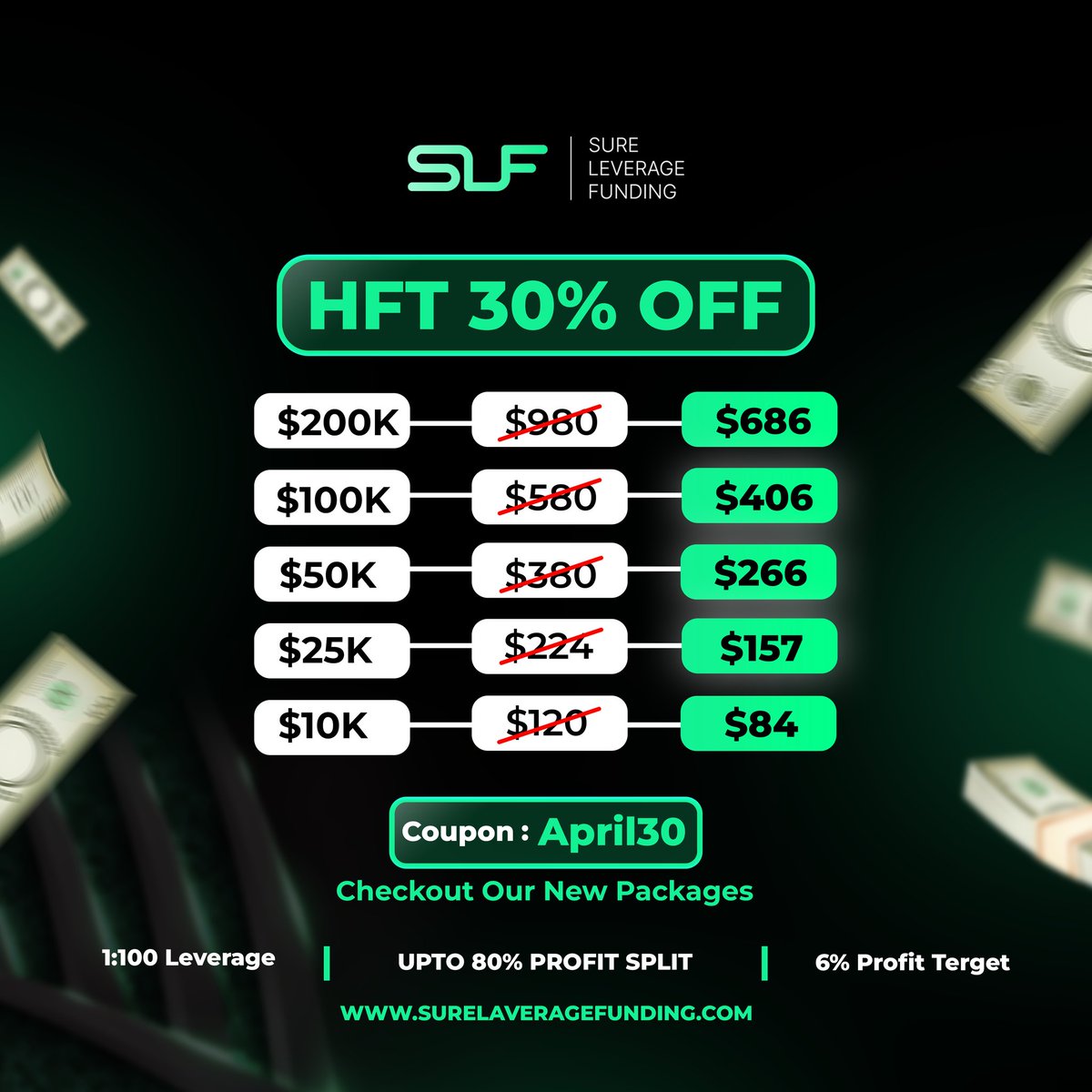 🚀💸 Unbelievable Deal Alert! 💸🚀 Get ready to supercharge your trading journey with our Leverage Funding for EA/HFT Challenges! Now, enjoy a whopping 30% OFF on ALL challenges, including HFT! 💥💼 Don't miss this golden opportunity to level up your trading game while saving