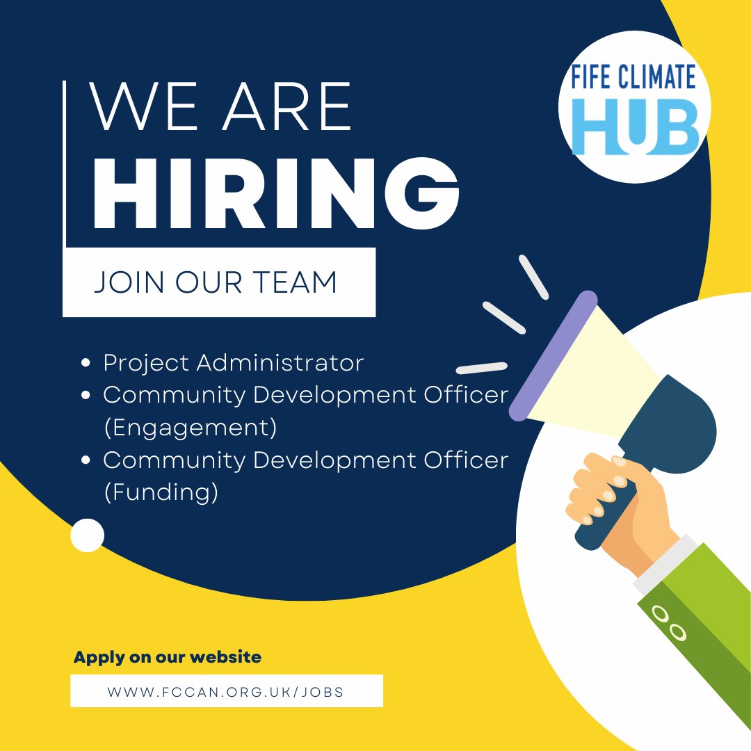 Got skills in fund-raising? Engaging people? Skilled administrator? We want you in our team!🤩😁✋ 📆Closing date for our three jobs is on Monday 29th April. Get your applications in! Find out more and apply here fccan.org.uk/jobs/ #FifeJobs #climatejobs #GreenJobs