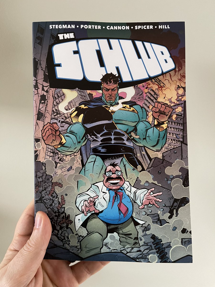 The Schlub is in bookstores and comic book stores today! Grab your copy from @ImageComics / @KLCpress by me, @RyanStegman, @TCannonComics, Mike Spicer, and @JohnJHill