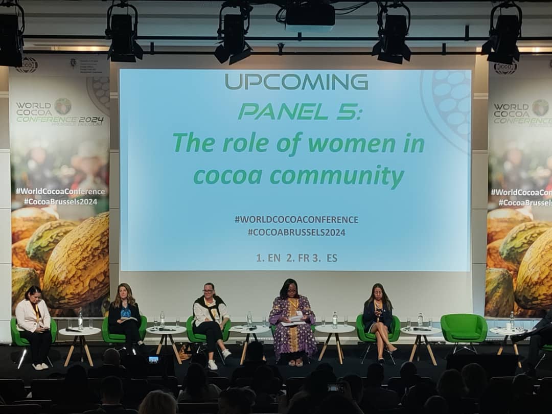 EPP4_SL's tweet photo. The role of women in cocoa community: Women empowerment in the cocoa value chain is a necessity to enable their participation in decision-making and finance.#WorldCocoaConference https://t.co/gf99DjWsyp