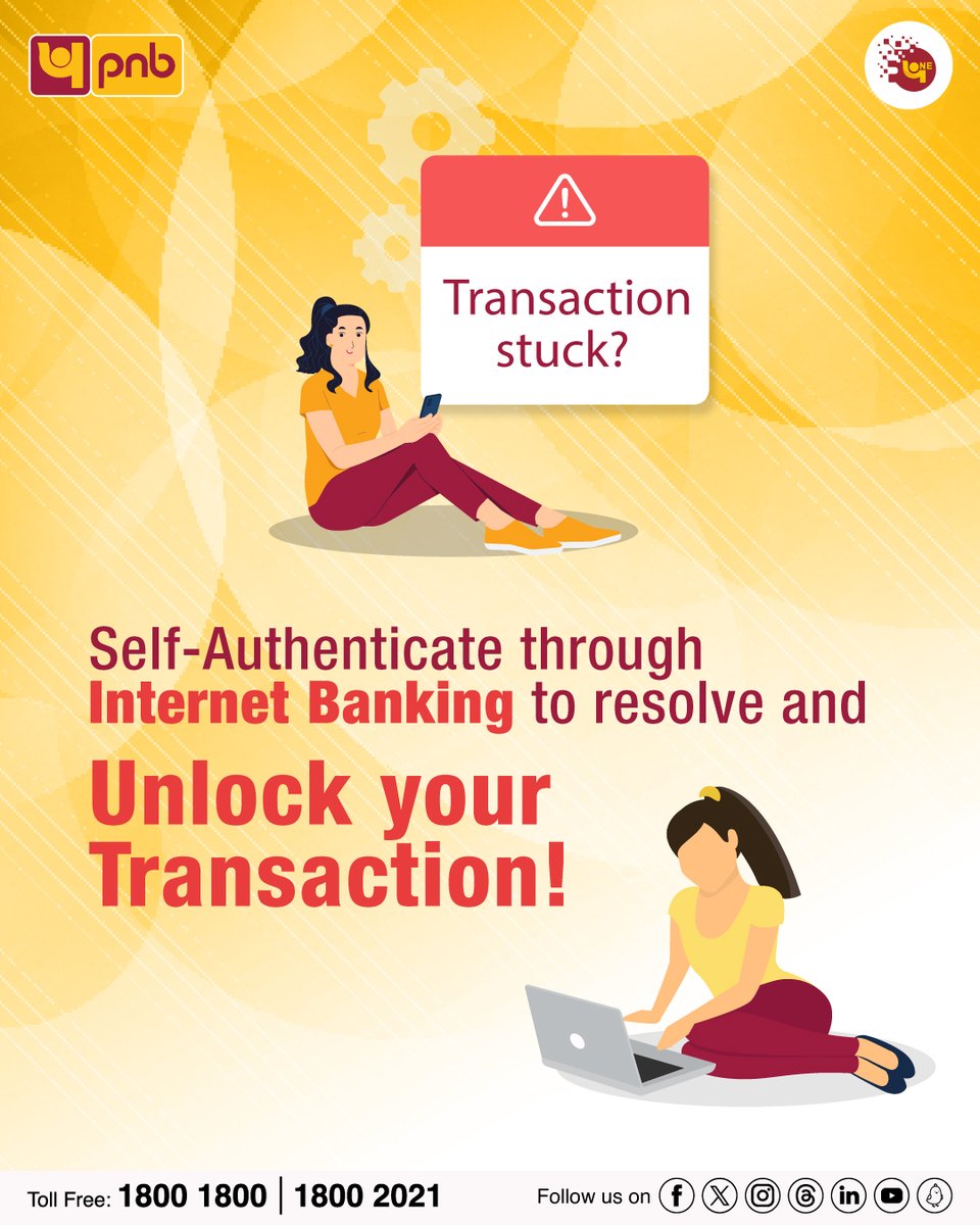 Unlock your stuck transactions with easy Self-Authentication through Internet Banking #Transaction #Online #Authentication #Banking #PNB