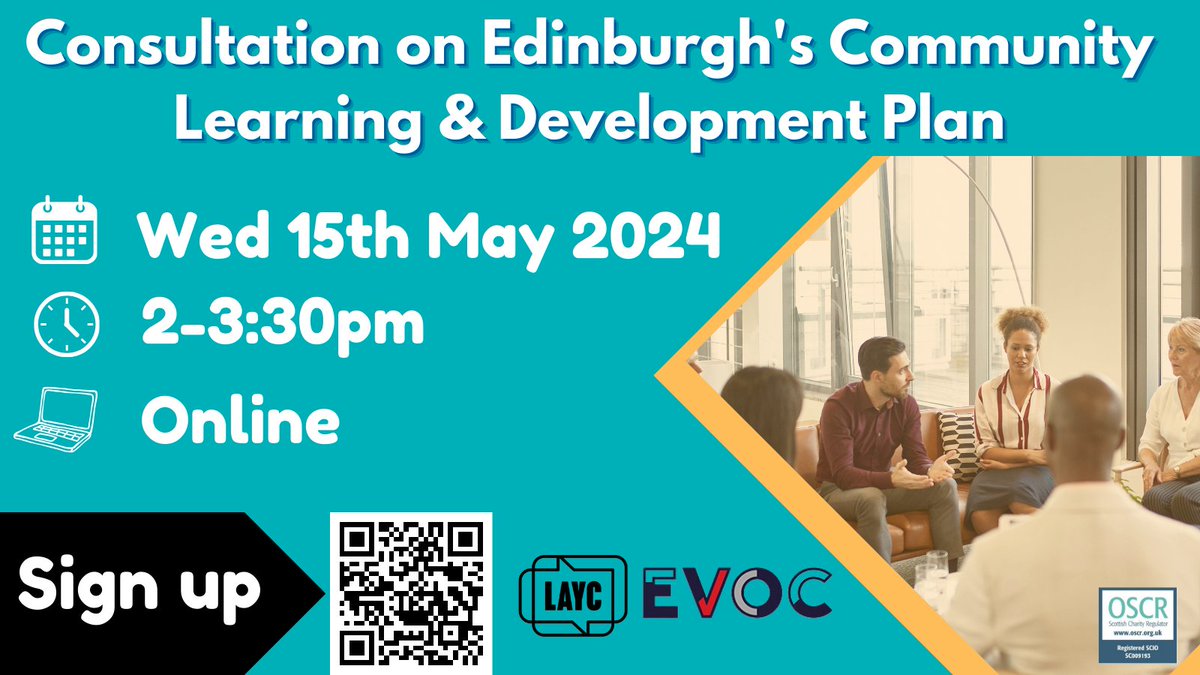 The new Community Learning & Development Plan is required for the next 3 years for Edinburgh. This event is an opportunity for voluntary sector organisations to input into the development of the new Plan, please sign up & join us to help shape this laycbookings.org.uk ⬇️