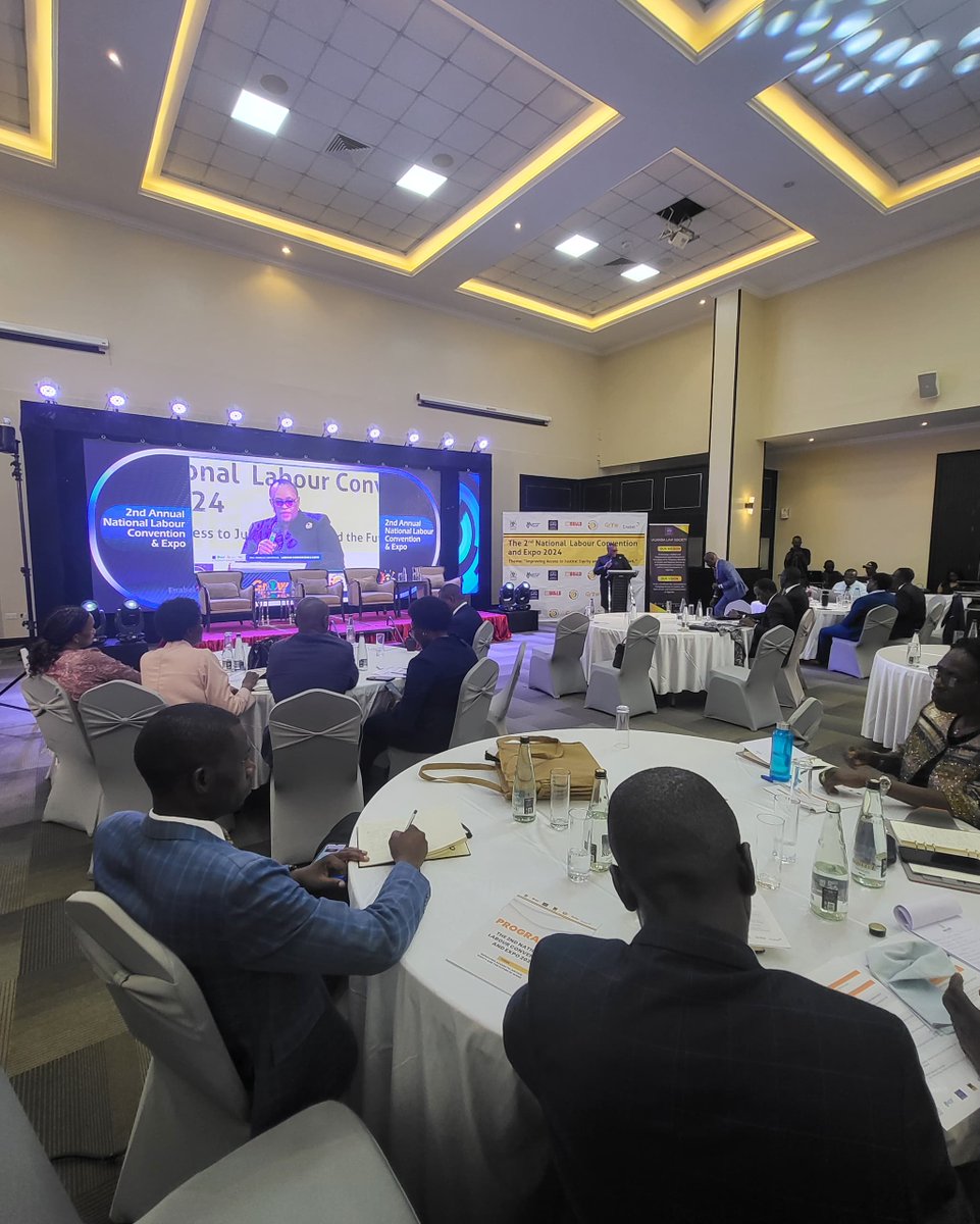 The Ag. Head Judge Giving an Overview of the Industrial Court Operations at the 2nd National Labour Convention and Expo 2024 <a href="/decent_dee_/">Decent Kamukama</a> <a href="/karugaba_amos/">KARUGABA AMOS</a> #enablingchange <a href="/IndustrialCourt/">Industrial Court of Uganda</a>