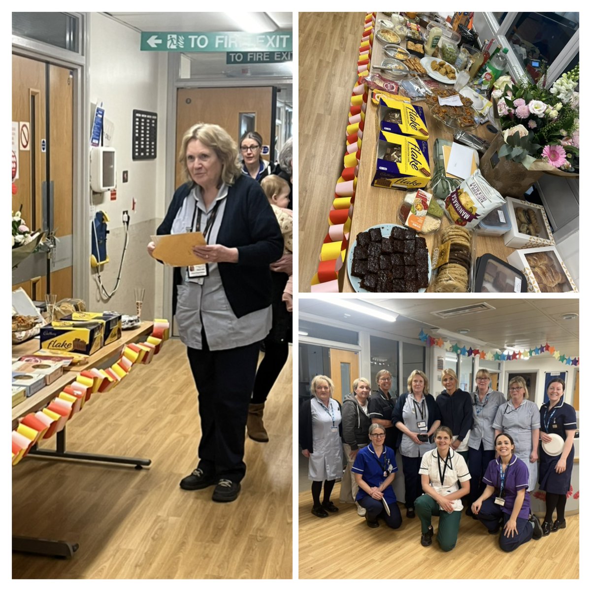 Our fab TA Diane is retiring after 20yrs NHS service. Colleagues and ex colleagues celebrating with us. Shows what an amazing person Di is. We wish her a very happy and well deserved retirement 💙@KimCrab14290965 @AlisonSuart @aaroncumminsNHS @louisecorlett_