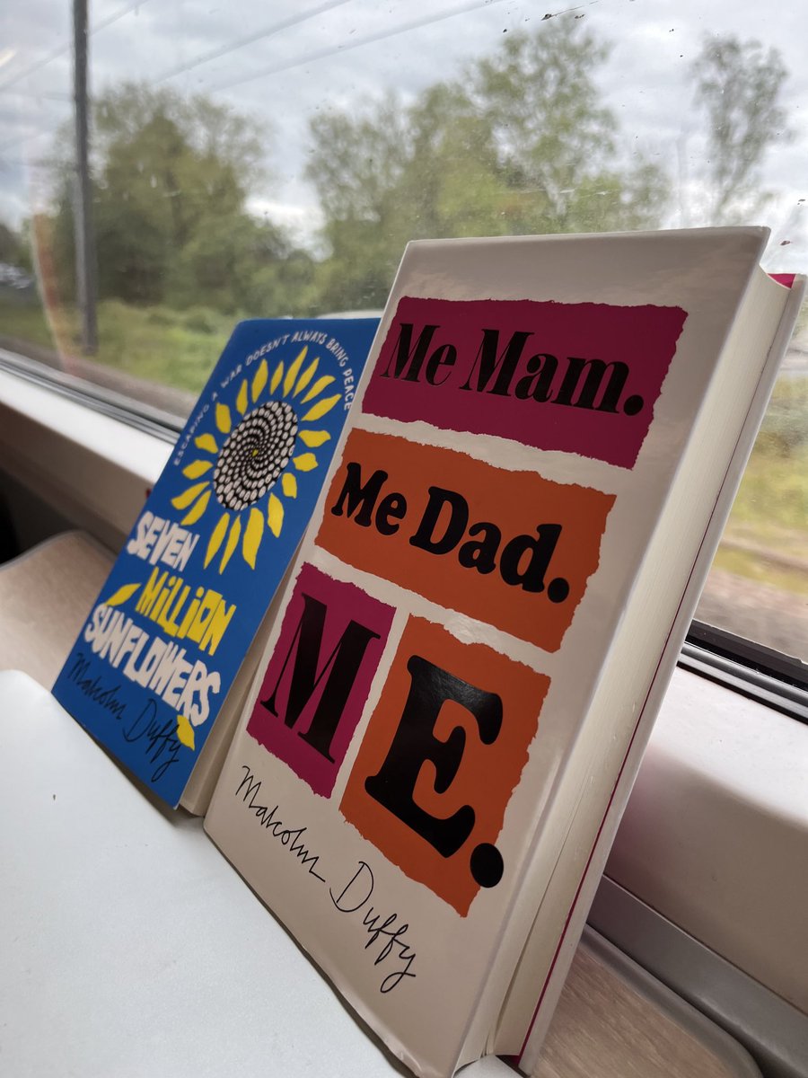 Have books, will travel. On my way to Newcastle to talk about these two. 🌻
