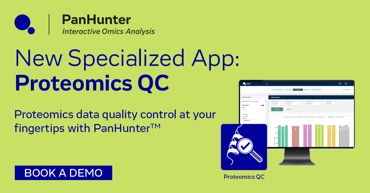 Evotec's tweet photo. Now you can interactively check the quality of your proteomics data with PanHunter’s Proteomics QC app! Want to learn more? Book a demo with us! https://t.co/dSRwbb8JtV
#researchneverstops #panhunter #proteomics #omics #dataanalysis #datascience https://t.co/aFEl8AZN09