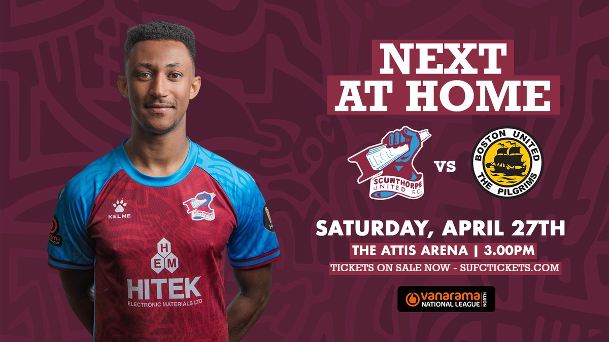 SUFCOfficial's tweet photo. ⚽️🎟️ PLAY-OFF SEMI-FINAL TICKETS

We've already sold approaching 6️⃣,0️⃣0️⃣0️⃣ tickets in total for Saturday's play-off semi-final against Boston United.

Our opposition have already snapped up over 1️⃣,1️⃣0️⃣0️⃣ tickets.

Let's pack the Attis Arena this weekend and get behind the lads!

#UTI #IRON