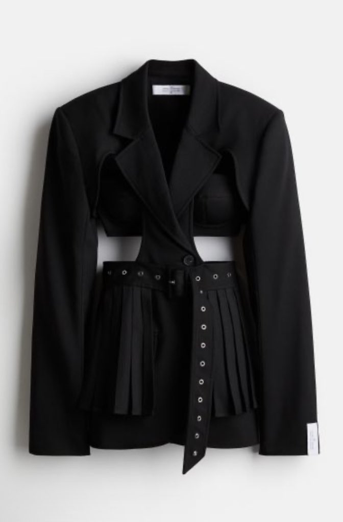 240424 #카리나 #KARINA 
ROKH X H&M wool blend cutout jacket and skirt