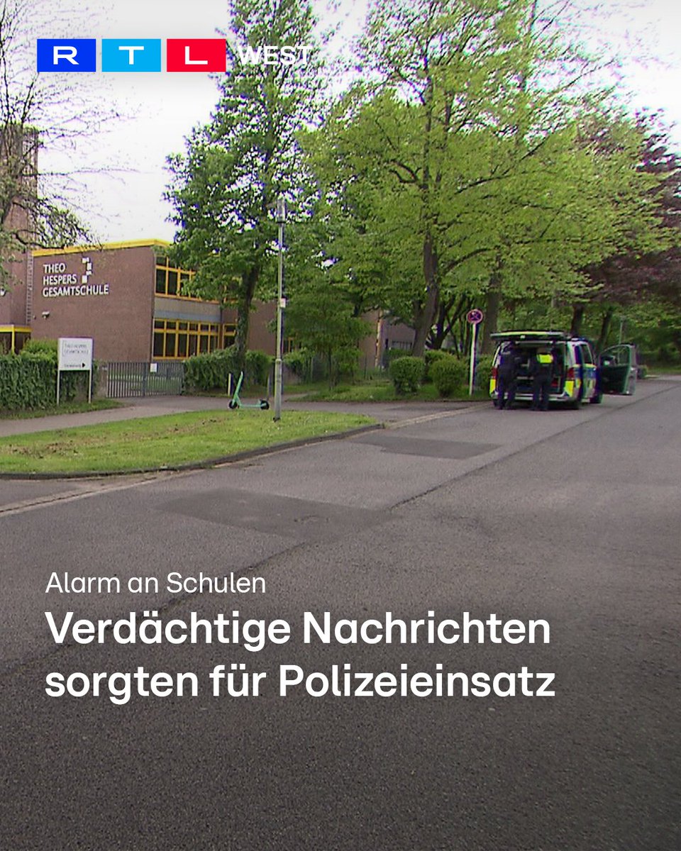 An insgesamt vier Gesamtschulen in #Mönchengladbach hat es heute Polizeieinsätze gegeben. Verdächtige Nachrichten seien eingegangen. Alle Schüler und Lehrkräfte hätten die Gebäude verlassen. Die #Polizei geht von keinen ernsthaften Hintergründen aus. Die Ermittlungen laufen.