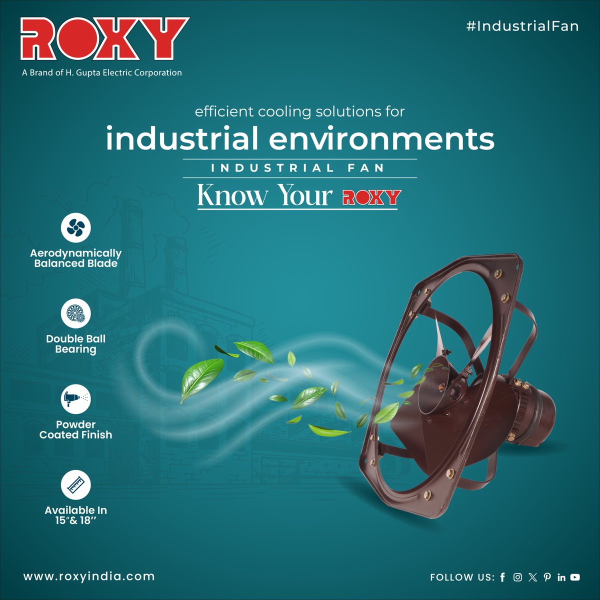 Stay cool and productive in industrial settings with ROKY Industrial Fan. Efficient cooling solutions for your environment. . . . . For more visit:- roxyindia.com . . . . #ROKYIndustrialFan #CoolingSolutions #IndustrialCooling