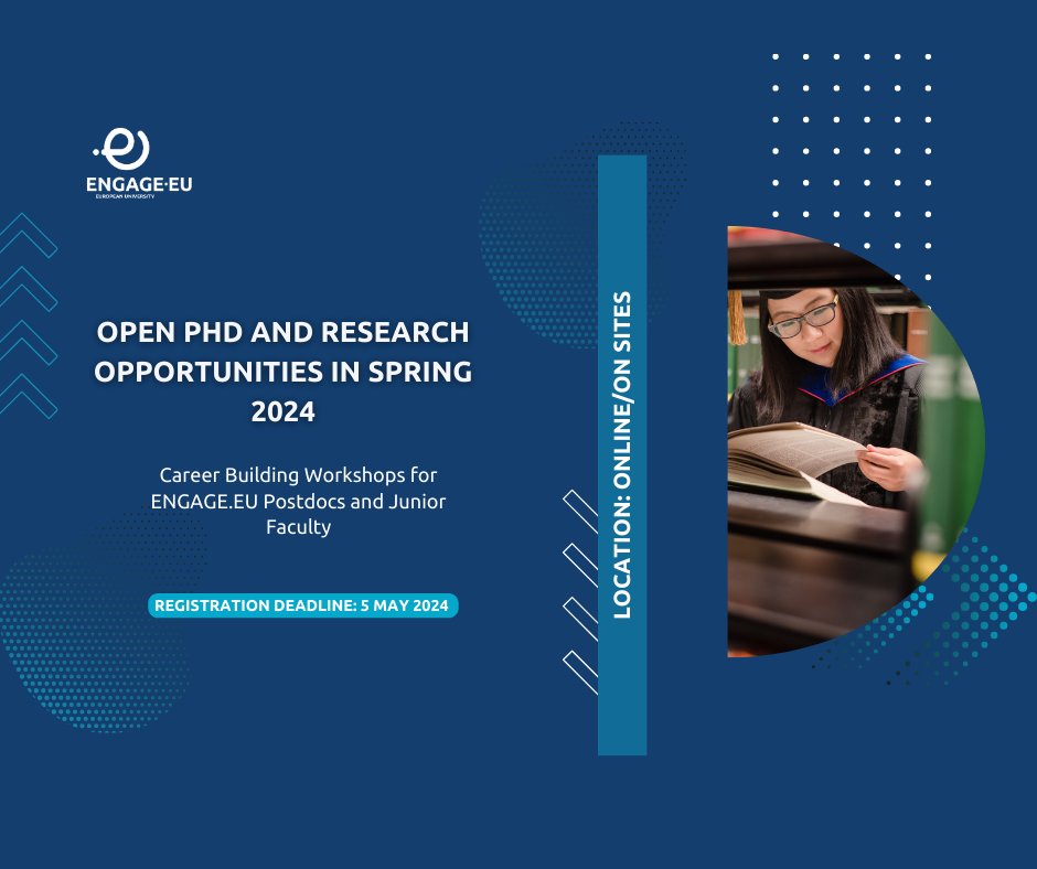 🥁 Open PhD and Research Opportunities in Spring 2024! We are announcing a series of career development workshops for postdocs🔗 Find out more about the events and check out the course catalogue shorturl.at/amzPU 
#AcademicNetworking #CareerDevelopment