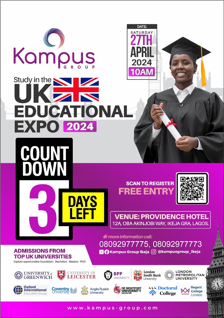 Three days to go !!!
Excited to announce top UK universities that has been lined up for our forthcoming expo. They are:

University of Greenwich
University of Leicester
Aberystwyth University
BPP University 
London South Bank University
London Metropolitan University