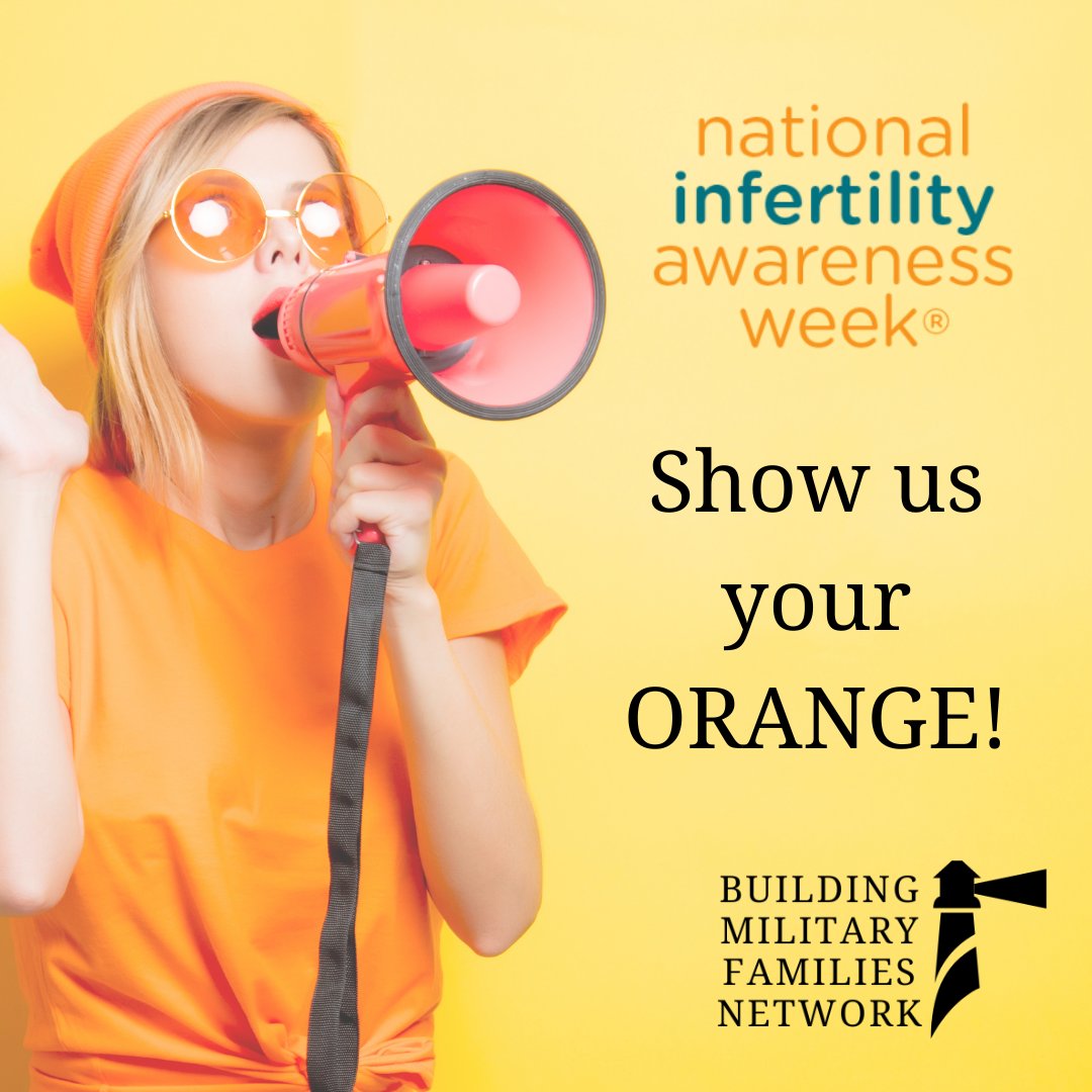 The Wednesday of NIAW is always 'Wear Orange Day' to show support for the infertility community! So today show off your favorite orange article, snap a photo, post, and tag us to show your support! 

#NIAW2024 #LeaveYourMark2024 #WearOrange2024 #BuildingMilitaryFamiles