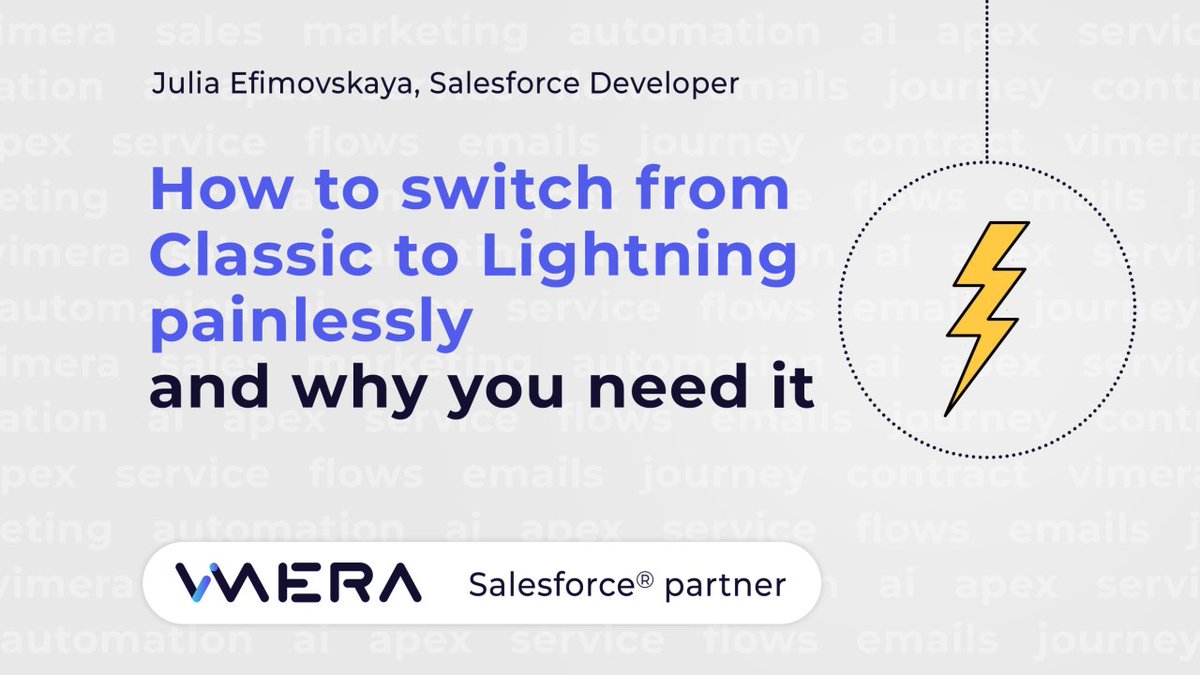 How to make your work smarter, faster, and more efficient? Our certified Salesforce Developer Julia Efimovskaya knows the answer and gives her recommendations in the article below 👇 
bit.ly/4d5sTEV

#vimera #salesforcepartner #salesforceconsulting #salesforcecrm #crm