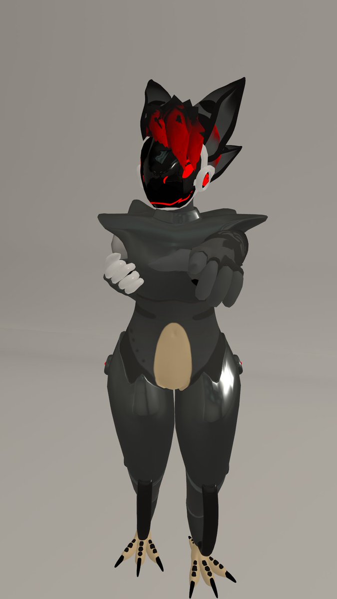 Pulcio_'s tweet photo. Here it comes! 
Nemesis Reboot (by Lupazzo)

It's a sort of Bird-Protogen
For now it has:
Removable Protomask
Wearable Glasses
Wearable Hoodie (Removes Chest Armor)

#vrchatavatar #modeling #blender #vrchatavatar https://t.co/UhW72qlzBU