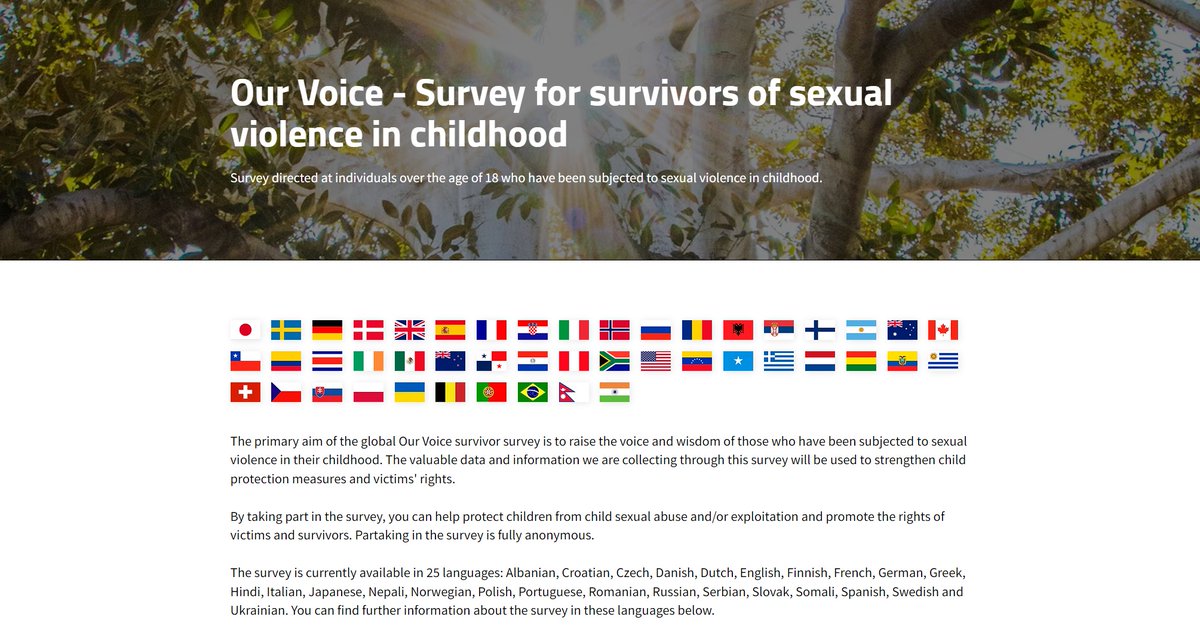 🎉Exciting news! 🎉 We are thrilled to announce that the global #OurVoice survivor survey is now accessible in Hindi! 🇮🇳 With availability in 25 languages, we have now received over 16,200 responses worldwide!🌍 ➡️Take part in the survey: ⤵️ 🔗ourvoicesurvey.com