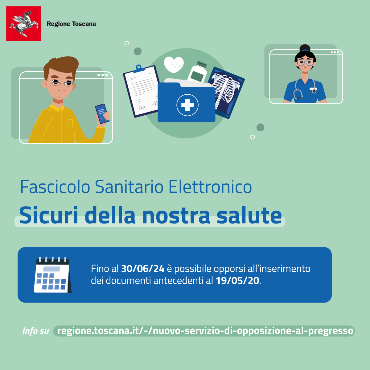 Fascicolo sanitario elettronico. Sicuri della nostra salute.

Nuovo servizio di opposizione al pregresso, info <a href="/regionetoscana/">Regione Toscana</a> ⬇️

regione.toscana.it/-/nuovo-serviz…

#fse #fascicolosanitarioelettronico #regionetoscana