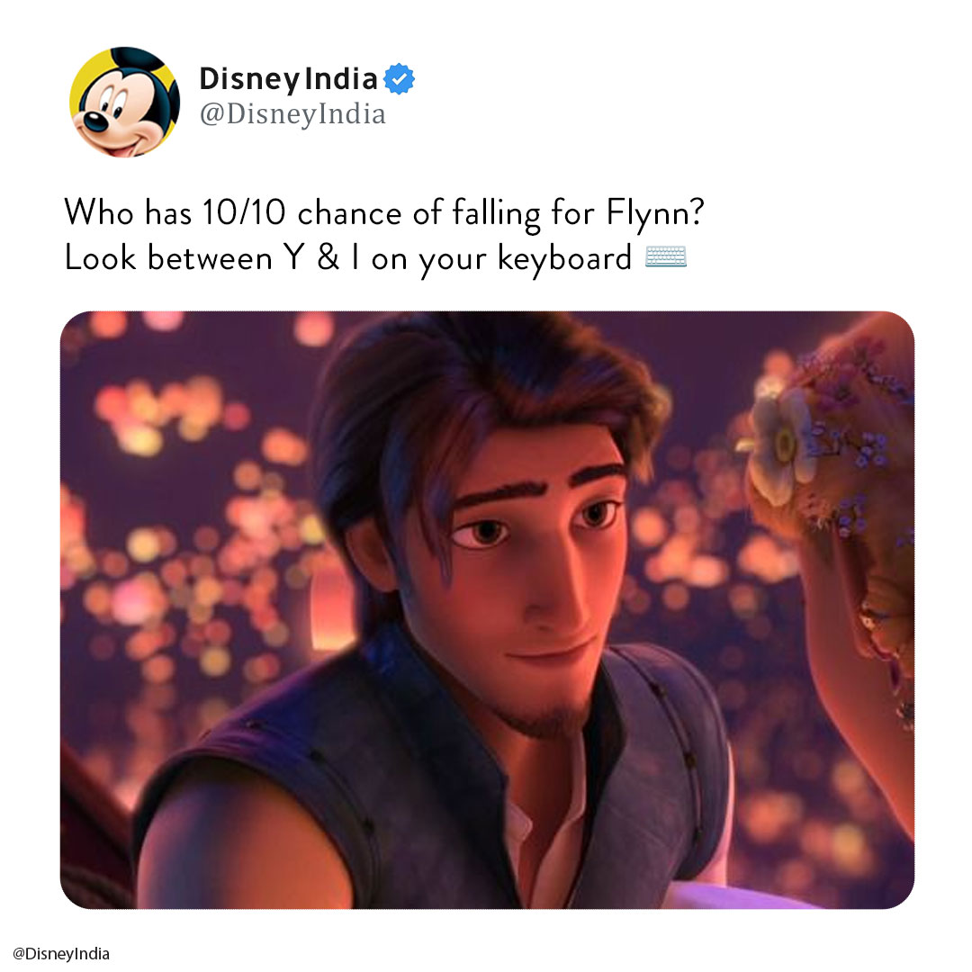 Looks like Flynn Rider, rode right into your hearts!😉🫵🏼 Tag someone who is in love with him!❤️ #Disney #DisneyIndia #Tangled #Flynn #Trending #Topical #MomentMarketing