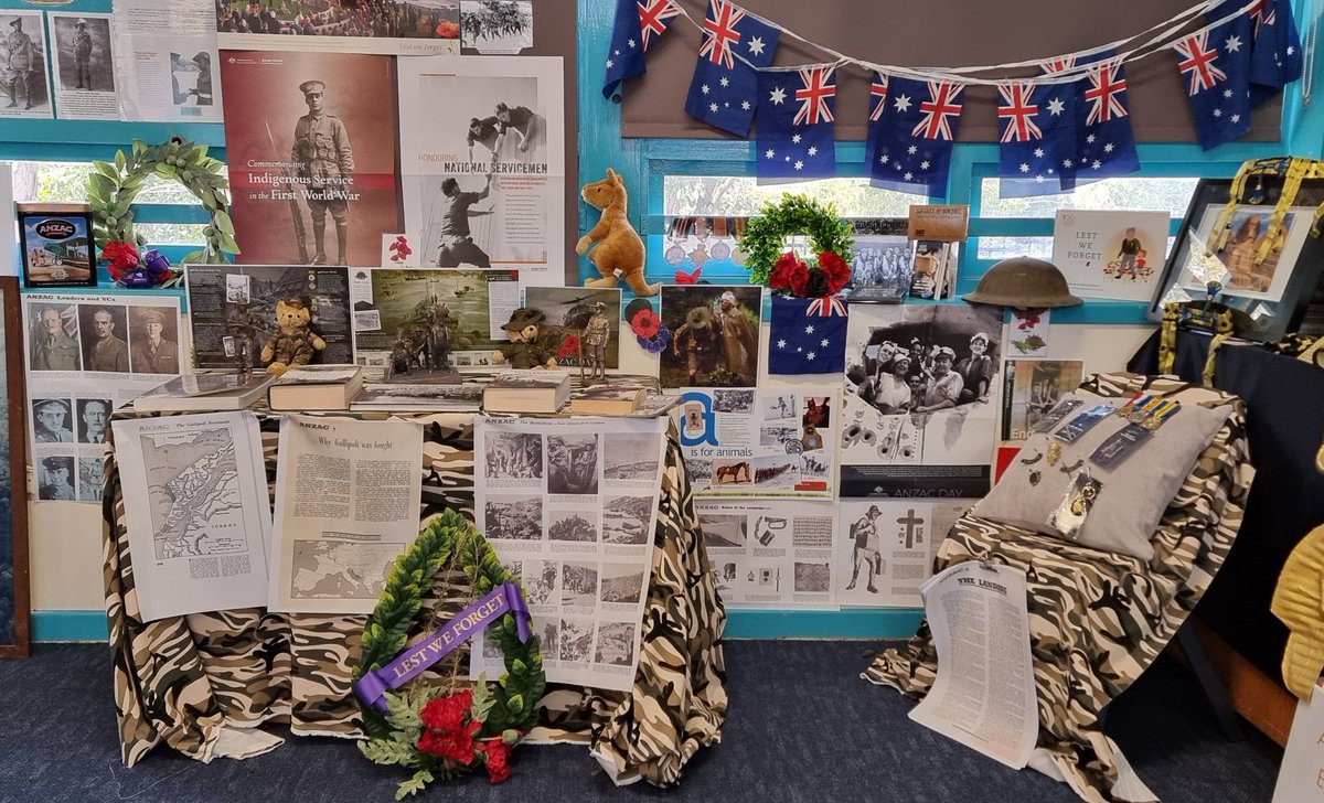 🌹LEST WE FORGET 🌹 Coreen Staff and Students Recognised the ANZACS with a wonderful display in Room 5 Thank you, Chris 🌹