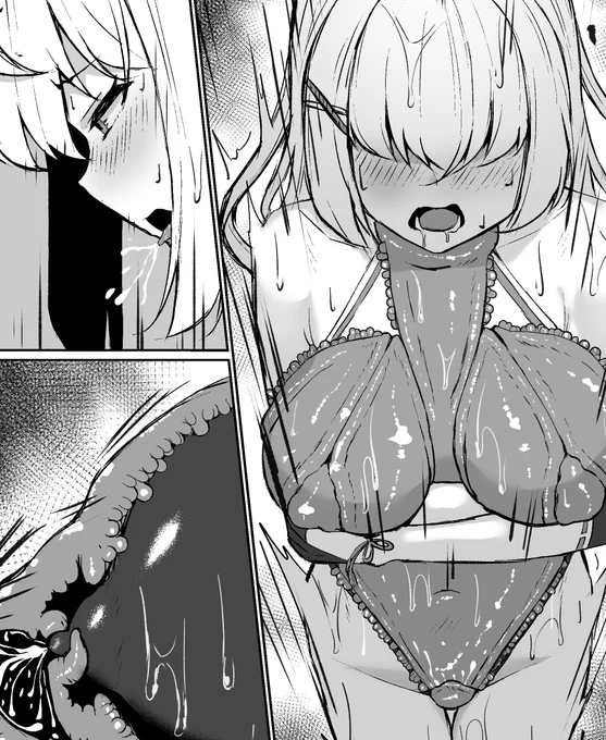 🍣触手スーツ型妖魔に吸われてしまう白ちゃん… 