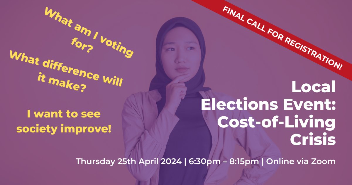 Our Local Elections Event is tomorrow! Don't miss out on this chance to learn from experts and share your thoughts on the issues that matter ahead of the local elections. Secure your place at the link in our bio. 🔗