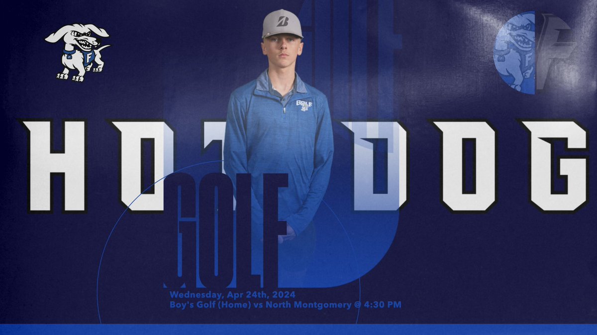 🔵⚪️#MEETDAY🔵⚪️
⛳️ BOY’S GOLF ⛳️ 
@HotDogGolf
🆚@nmhs_golf 
📍@frankfortcommon 
⏰ 4:30 PM
@nmhschargers 
@SagAthleticConf 
@IHSAA1 
Let’s Go Hot Dogs!