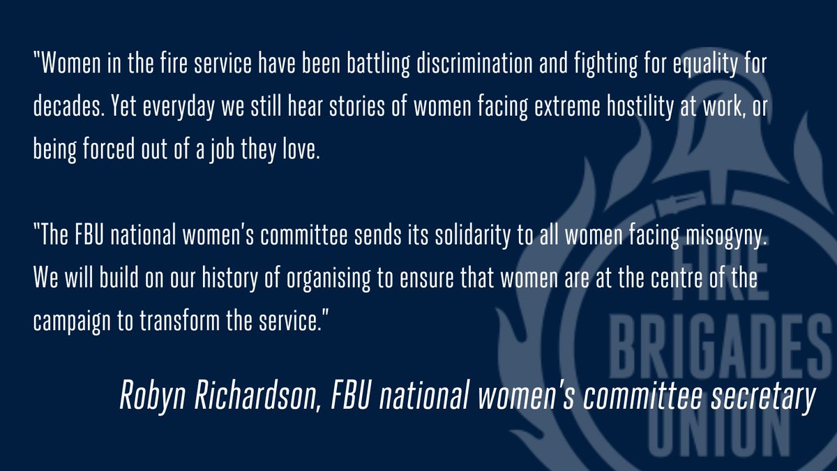 Misogyny, discrimination and bullying have no place in the fire and rescue service. Appalling messages sent by the most senior officers in Shropshire Fire and Rescue Service show that these issues go right to the top. We need systemic change to transform our service.