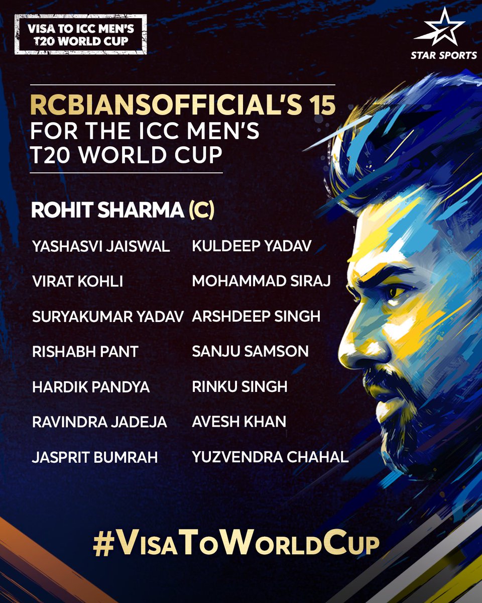 Our 15 for #T20worldcup2024 is here only on @StarSportsIndia 

#IPLonStar #Crickettwitter 
#Viratkohli #RCBvSRH