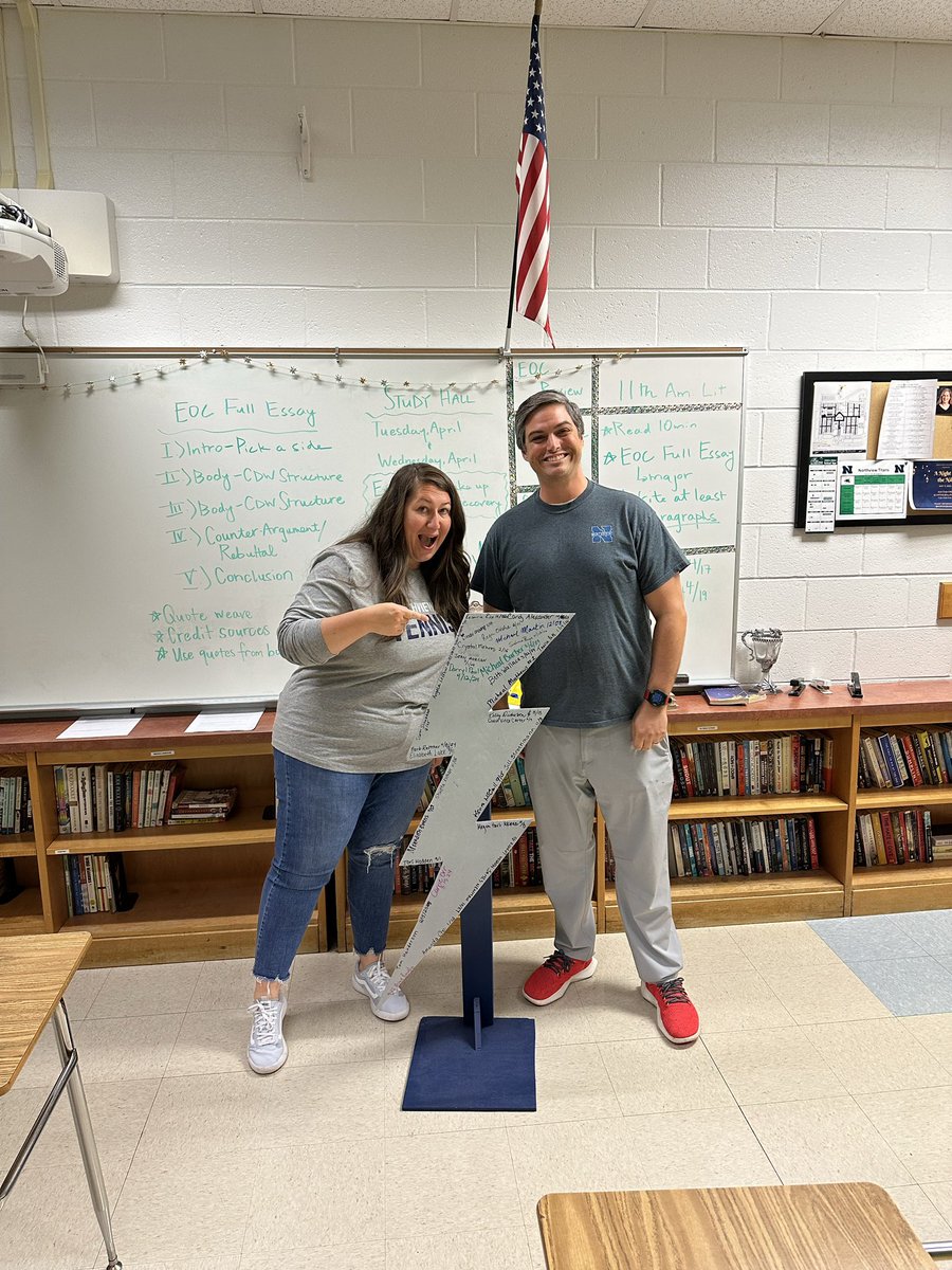 Mr. Paul passes The BOLT to Ms. Kierstan Deis! Ms. Deis is an English teacher on our team. She works hard to creatively keep the faculty & students encouraged & energized with Spirit Squad and Northview Nation, as well as TOTY/POTY & prom planning. Congrats! #TeamTitans