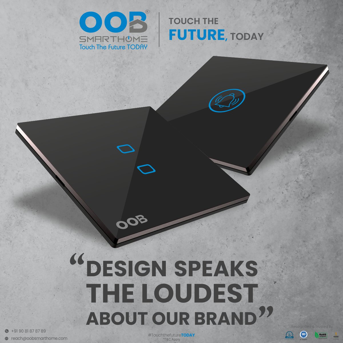 The design of our board speaks volumes, conveying our commitment to innovation, quality, and excellence.

for quick inquiry call on: +91 90 81 87 87 89
.
.
#oobsmarthome #connectedhome #smarttechnology #viral #sorts #viralshorts #innovation #luxuryhomes #smarthomesystem