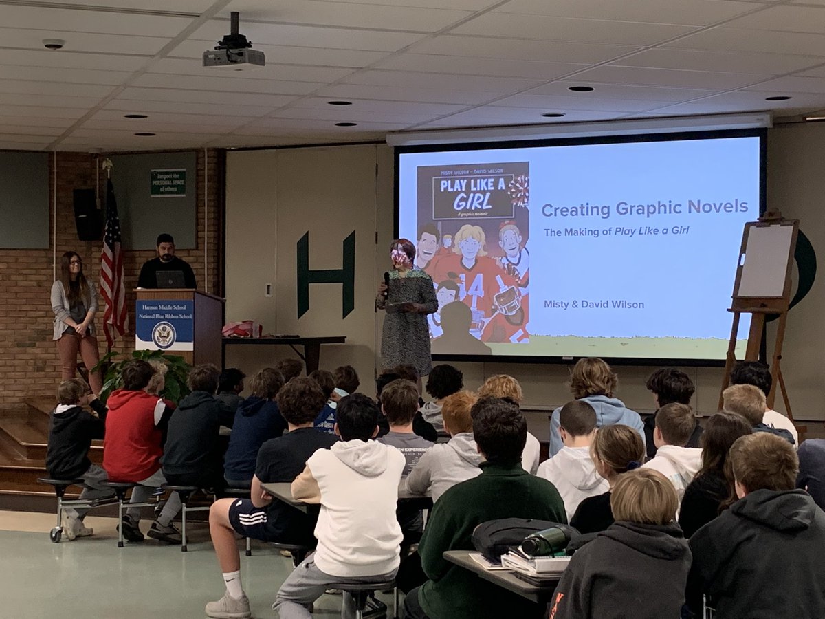 Kicking off a very special day at Harmon! Author and illustrator team Misty and David Wilson are here to share their expertise and their process for writing the graphic novel memoir Play Like a Girl, a book all of our readers loved!