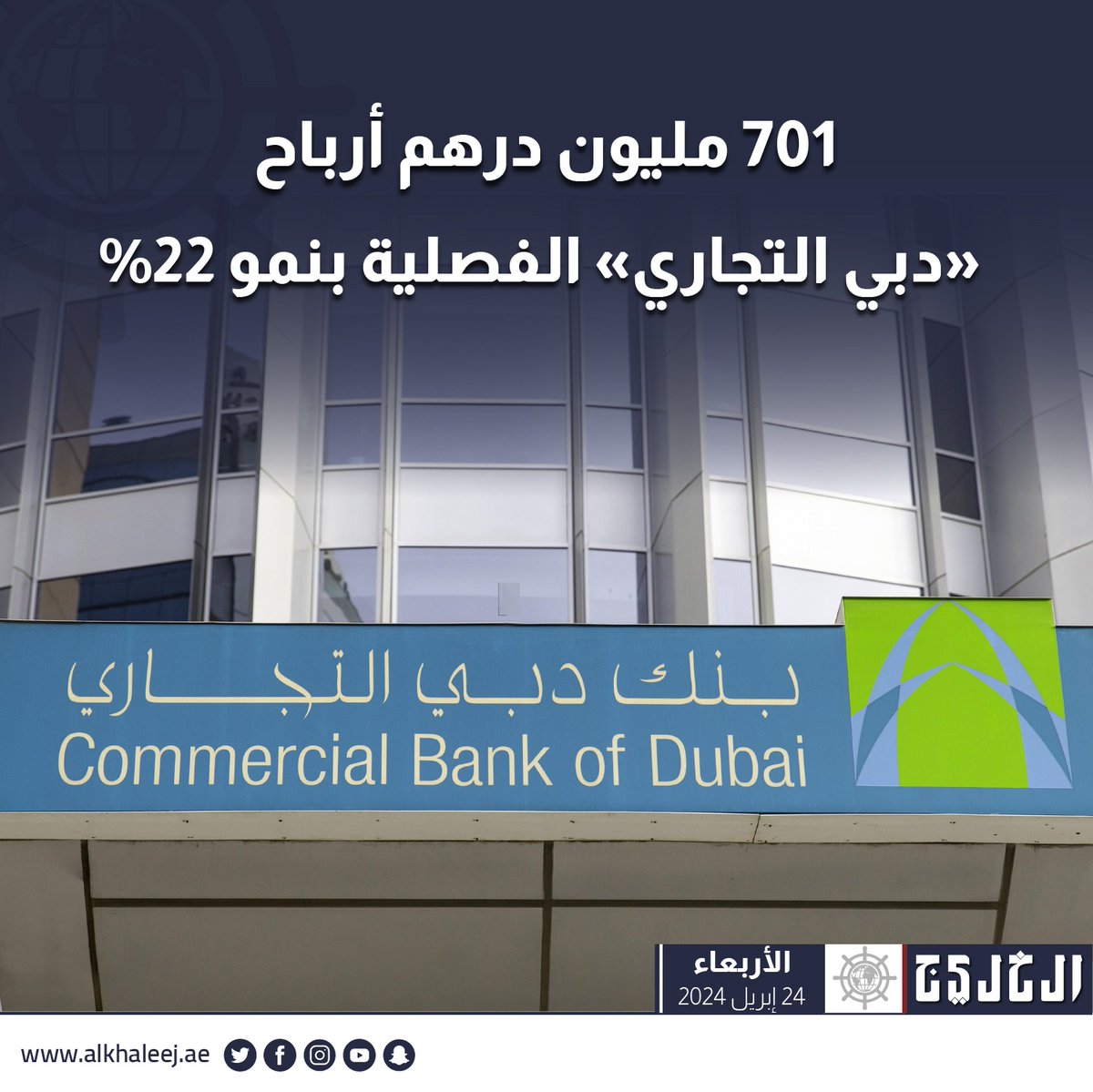 #عاجل| 701 مليون درهم أرباح «#دبي_التجاري» الفصلية بنمو 22%

tinyurl.com/5736ncbn

#صحيفة_الخليج
#الخليج_الاقتصادي