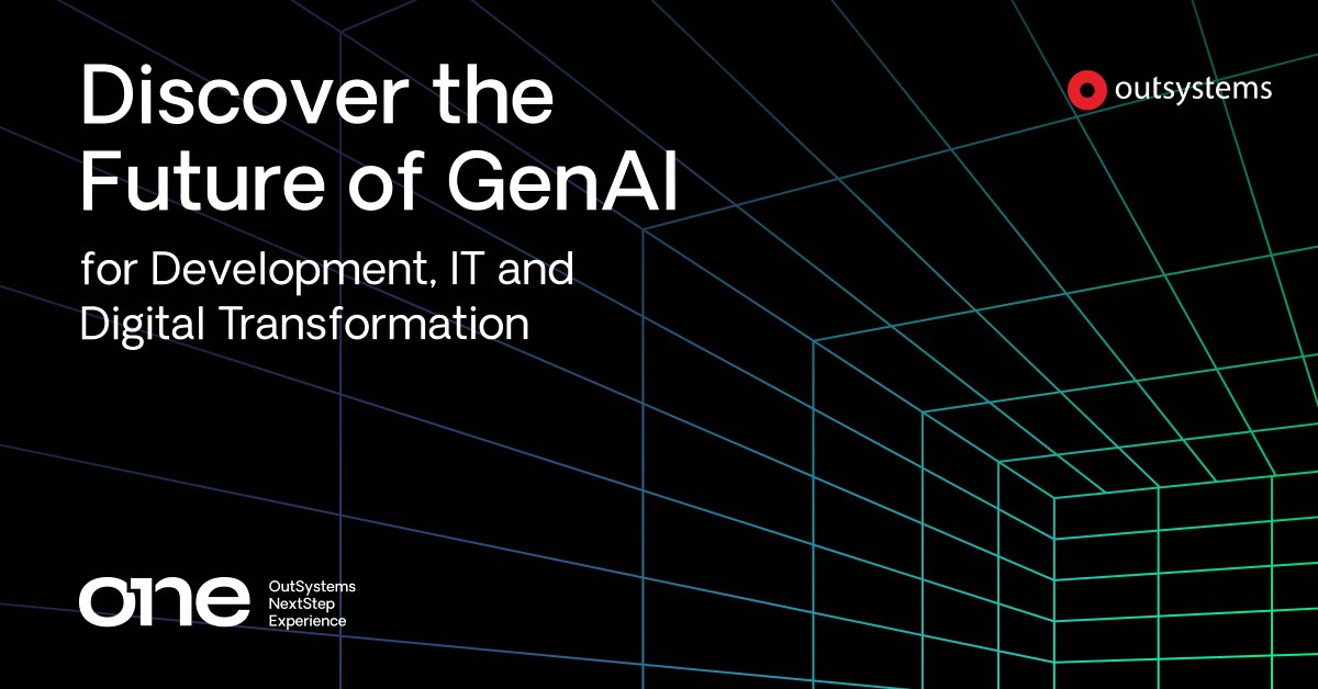 All eyes are on #GenAI for this next generation of app dev. Find out what you can expect to see at ONE in Amsterdam on October 15-16. bit.ly/3w8QGDe #ONEOutSystems