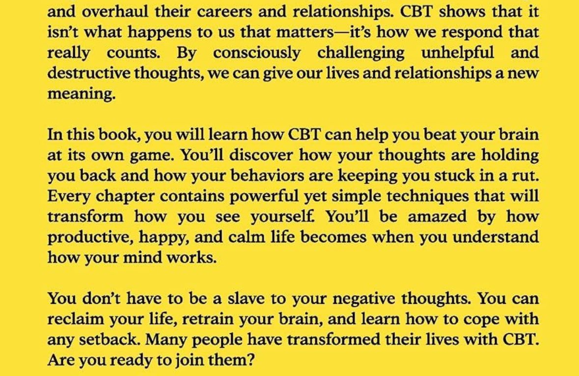Can’t stop reading CBT as cock and ball torture instead of Cognitive Behavioral Therapy here and I feel like both make sense somehow