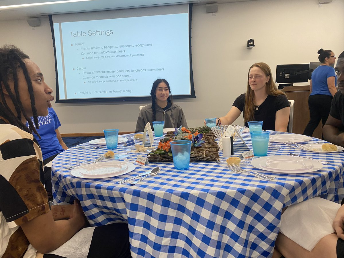 GatorsExp's tweet photo. Bringing a touch of class to the table, one etiquette rule at a time🍽️🧂#PreparedProfessional https://t.co/bvImkG2Mlx