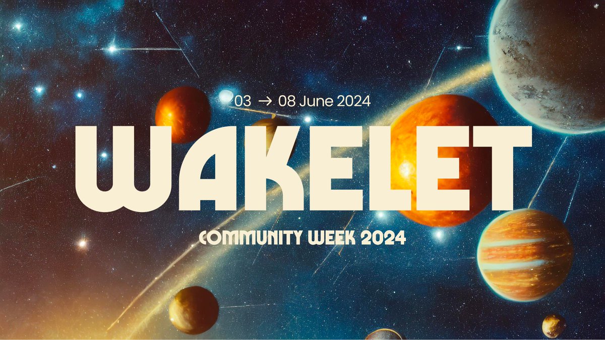 🚨 Have you signed up for #WakeletCommunityWeek 2024? I've heard it's going to be an extraordinary, out-of-this-world experience! 🪐🔭🌕 I can't wait to participate in & watch this fabulous week-long event from 6/3 to 6/8 🎉

Join the fun & register 👇
community.wakelet.com/cw24