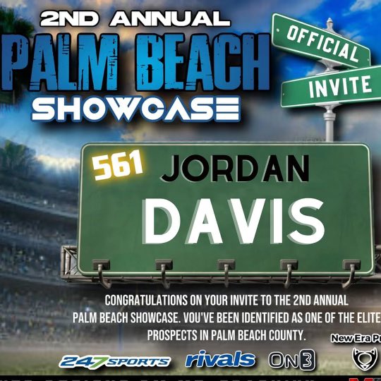 Extremely blessed to receive this invite. @BocaRatonFB @EraPrep @Rivals @larryblustein @FLVarsityRivals