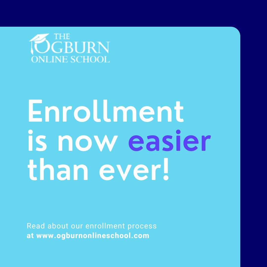 OgburnSchool's tweet photo. Enrolling with us is a breeze! Simply visit our website, fill out the enrollment form, and get started on your educational journey right away. 
Join our community of learners today and discover the difference of online education done right! 📷📷
https://t.co/weZTyNQmti https://t.co/fBL1DQC1OY