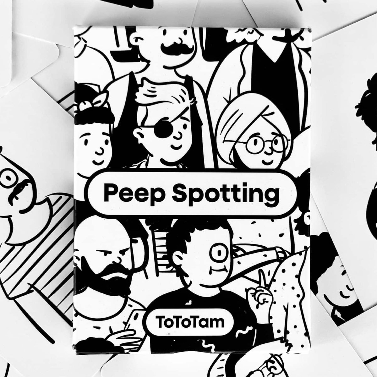 _tototam's tweet photo. I made a competitive “Where’s Waldo” style card game called Peep Spotting and launching it on @kickstarter next week with a pay what you want campaign! #microgamemay https://t.co/F3zAVFmN3U