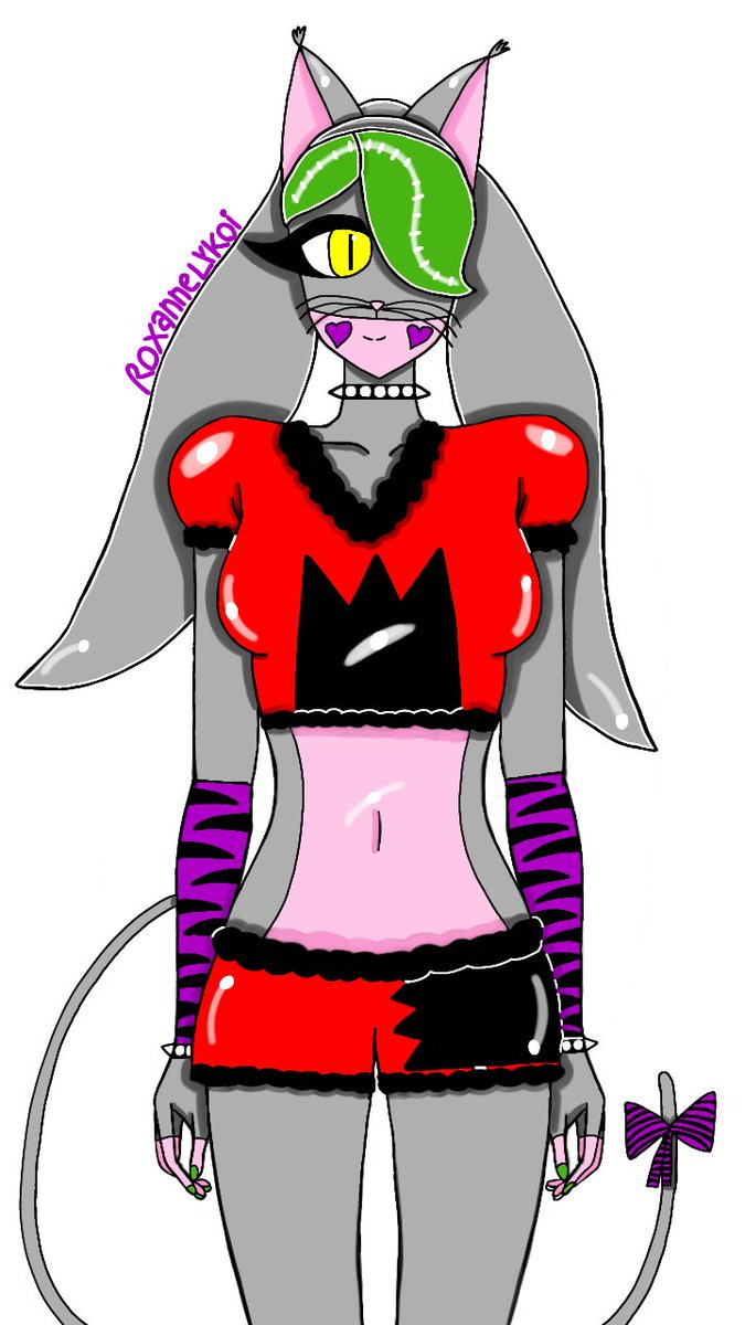 ObjectShowBloke's tweet photo. Roxanne Lykoi 😺🐺✨🩶💚❤️🖤💜🐯🎸
NOTE: In my AU, she is a wolf cat if you don't know what is a Lykoi.
#fnaffanart #lykoi #animatroniccat #robotcat #rockstar #emofurry #ponytails #animestyle #RoxanneWolf #wolfcat #tigerprint #egirl #fnafsecuritybreach #AUversion https://t.co/1WEToviLiS