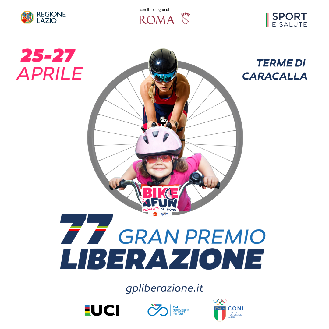 Roma's tweet photo. 🚴♂️ Il Gran Premio della Liberazione di #ciclismo torna dal 25 al 27 aprile per la sua 77ma edizione
🏆 In programma 5 gare agonistiche, le prove di gimkana e short track e il #25aprile la pedalata libera #Bike4Fun
Tutti i dettagli qui 👉https://t.co/261YnlwRPt
#gpliberazione https://t.co/vMqJ7SUHsW
