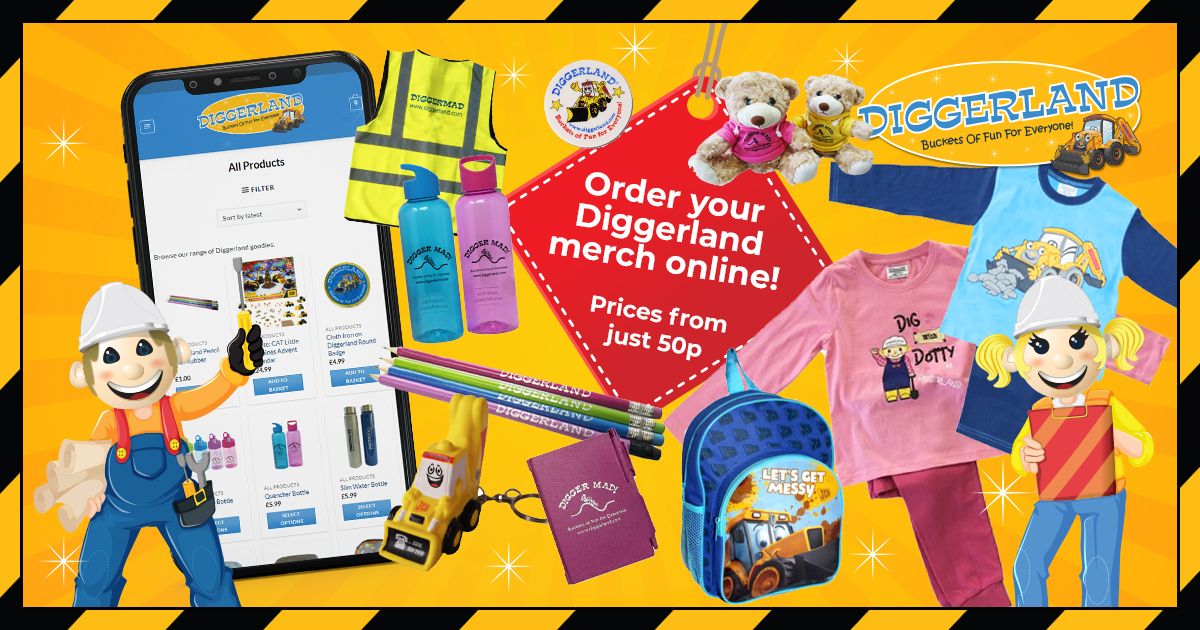 Dive into the world of Diggerland right from the comfort of your own home! 🛍️ Did you know you can purchase Diggerland merchandise and goodies online? 
Visit our online store now and start shopping here: buff.ly/3w4vxEz #Diggerland #Digger #KidsShop #Shopping