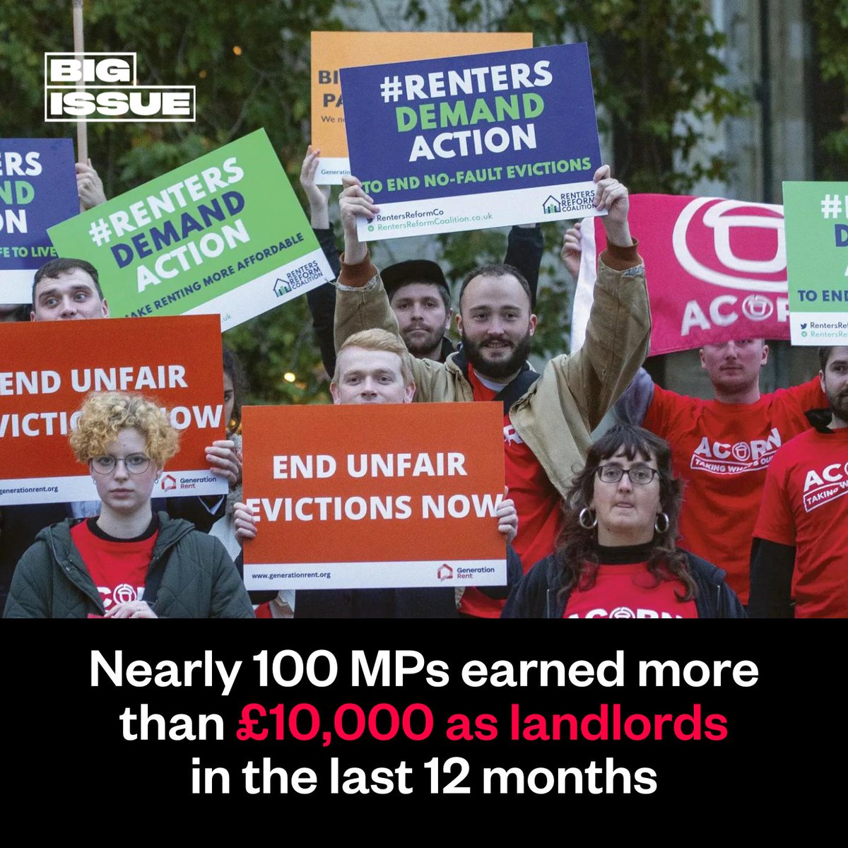 Nearly 100 MPs earned more than £10,000 as landlords over the last year, new research has revealed. The figures – released by @38degrees – come as the long-awaited Renters Reform Bill returns to the House of Commons for its third reading. Read more. 👇 bigissue.com/news/housing/m…