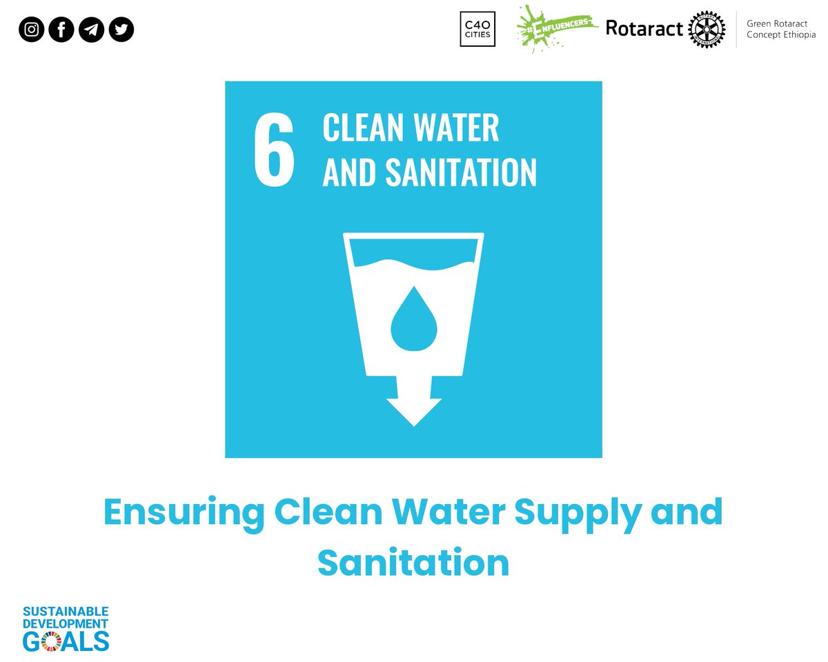 CLEAN WATER SUPPLY AND SANITATION FOR ALL! 🚰

#SDG6: is focused on ensuring clean water and sanitation for all. Millions still lack this basic access. 

Impact: essential for human health, well-being, economic development, and creating jobs. 
 #C40CitiesClimateLeadershipGroup