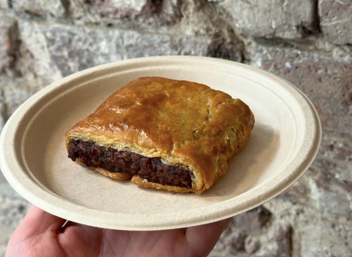 Hello. Auld Hag is doing square sausage sausage rolls at the Shoap in Angel. Genius.