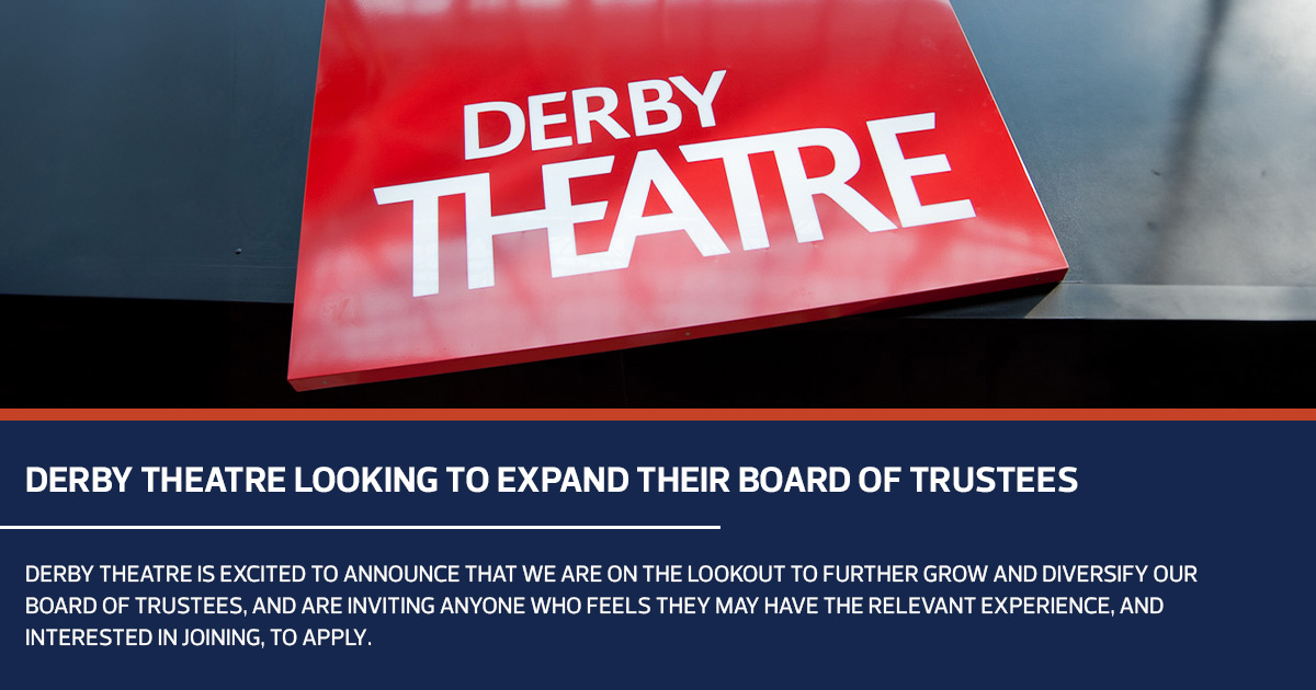 #DerbyTheatre is excited to announce that we are on the lookout to further grow & diversify our Board of Trustees. We're seeking individuals aligned with our vision & values to help govern and develop our theatre. Learn more & apply today! - tinyurl.com/2zaej7e6